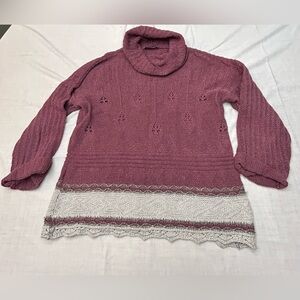 Vintage Daniel Hechter Women's Cowl Neck Sweater - cotton/wool blend